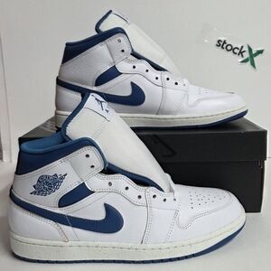 Nike Air Jordan 1 Mid SE Industrial Blue Sail White Men's Size 10 FN5215-141